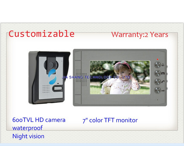 7 Inch Video Door Phone, Waterproof HD Camera, Nigh Vision, 24 Kinds Rings