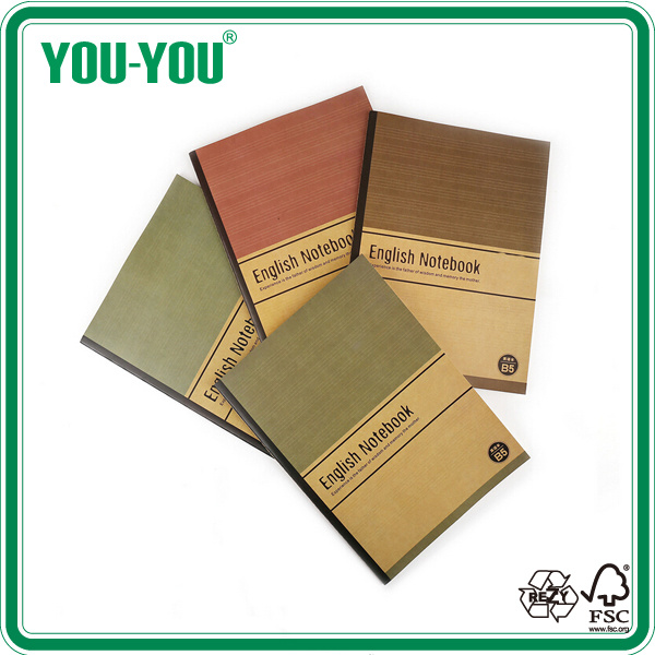English Notebooks with Kraft Cover and Custom Design