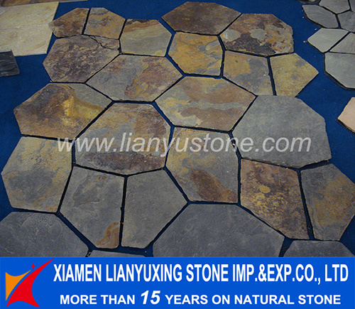 Irregular Copper Rustic Slate Paver Pattern