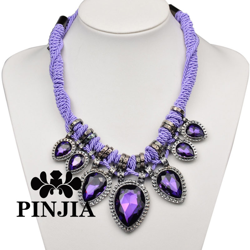Purple Rope Chain Statement Necklace Fashion Jewellery