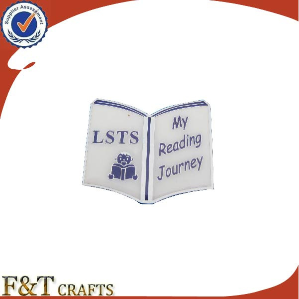 Factory Sales Custom Metal Book Shape Enamel Pin Badge (FTBD10121J)