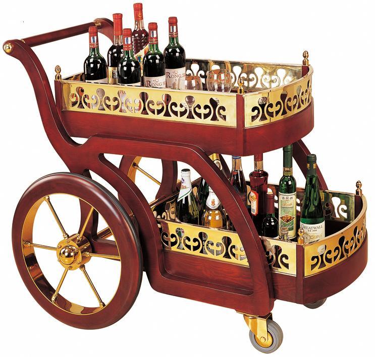 Classic Wooden Liquor Trolley for Hotel and Restaurant Banquet (C-52)