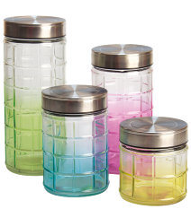 Colored Glass Jar Set