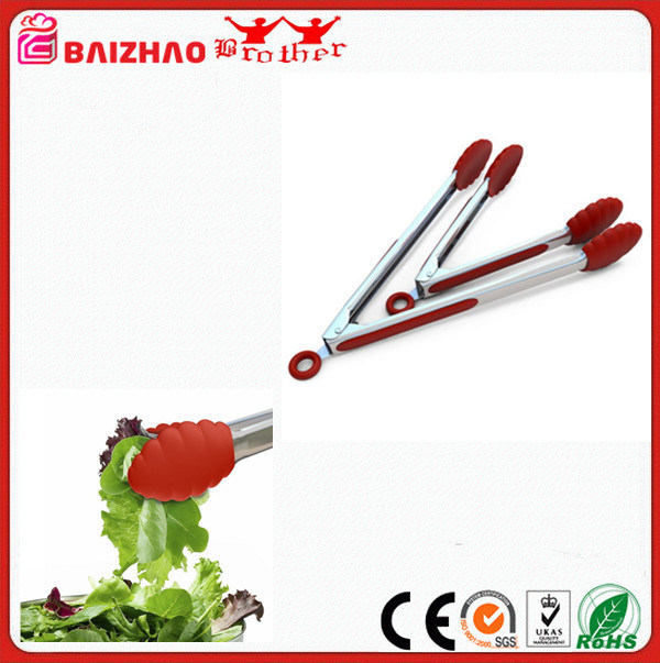 Stainless Stall & Silicone Food Tong with High Quality