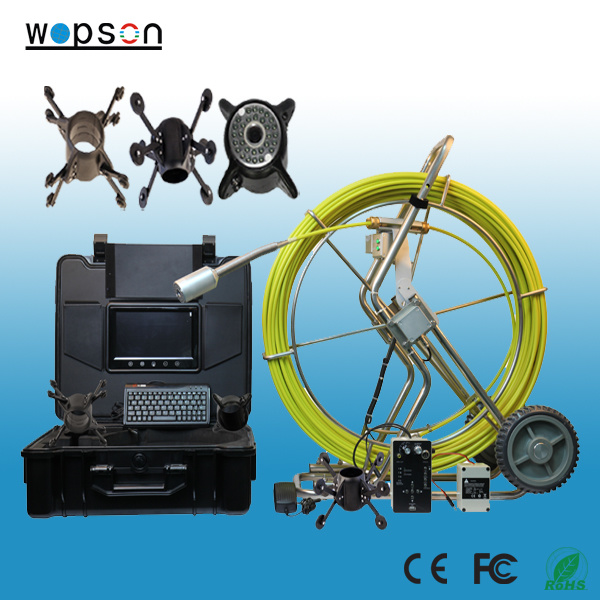 Sewer Pipe CCTV Probe Camera, 120m Cable, 9inch Digital Monitor, Video Record, Counter, Keyboard
