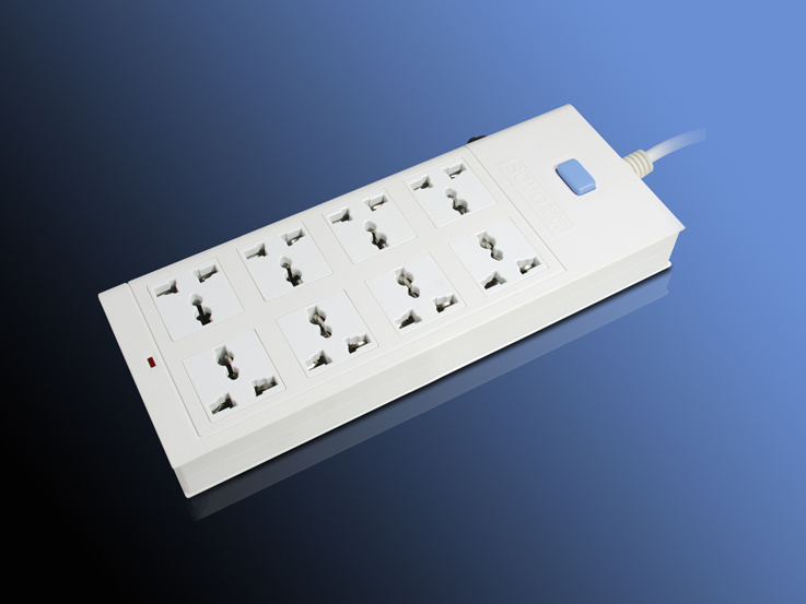 1 Gang 1 Way Switch & 8 Gang Multifuction Extension Socket