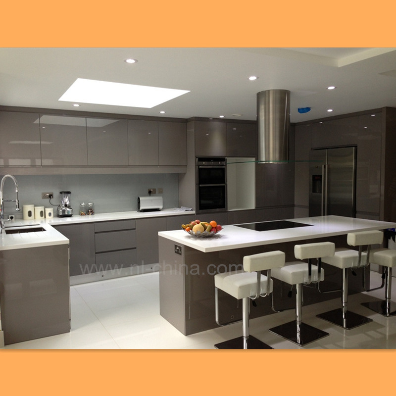 Modern Style MDF Kitchen Cabinet Design with Lacquer Treatment