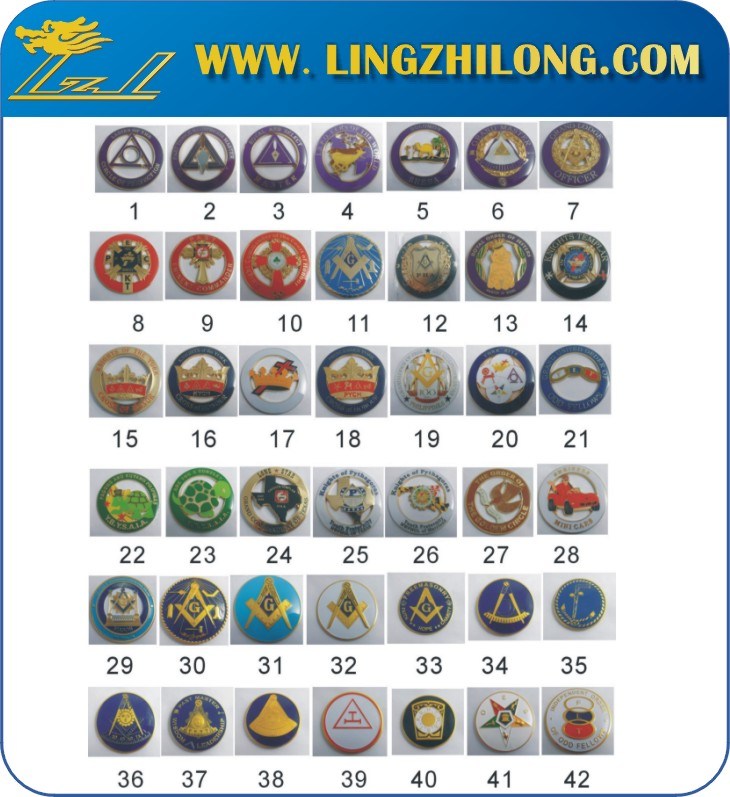 Metal Zinc Alloy Masonic Lodge Free Mason Car Emblem Decals