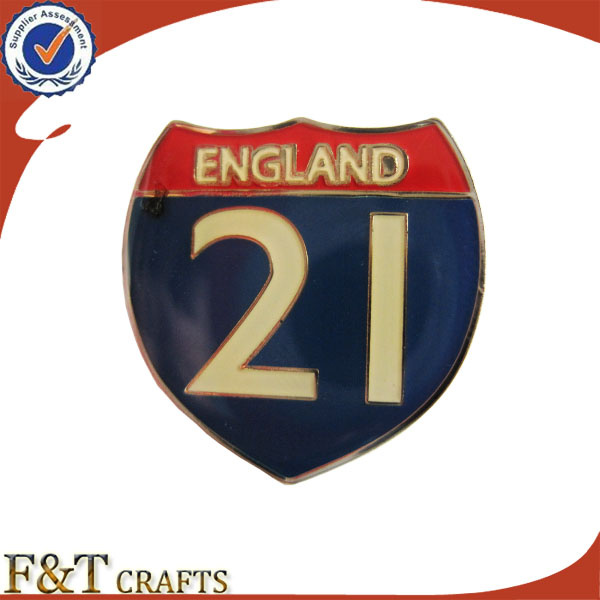 Custom Enamel Crest Varsity Pin Badge Holder for Lanyard