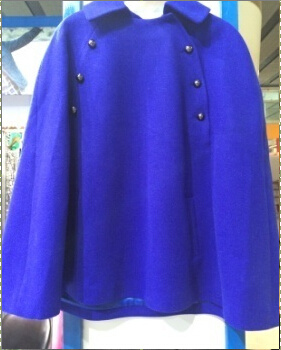 30% Wool, 70% Polyester, Women Blue Medium Fashion Women Coat (K15)