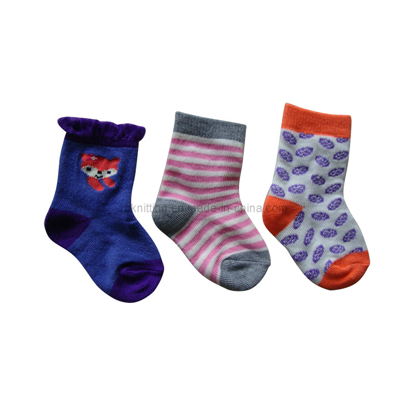 Polyester Baby Socks with Fancy Computer Design Bs-104