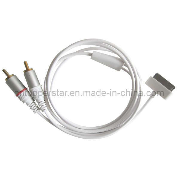30-Pin to 2 RCA Stereo Audio out for iPhone 4S, iPad
