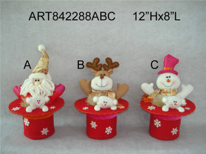 2015 New Style High Hot Christmas Toys Hat by Polymer Claywith Santa/Deer/Snowman