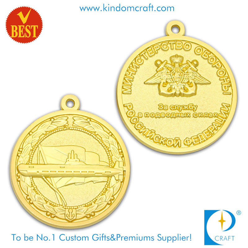 Professional 3D Gold Medals with Erosion Effect Logo for Souvenir
