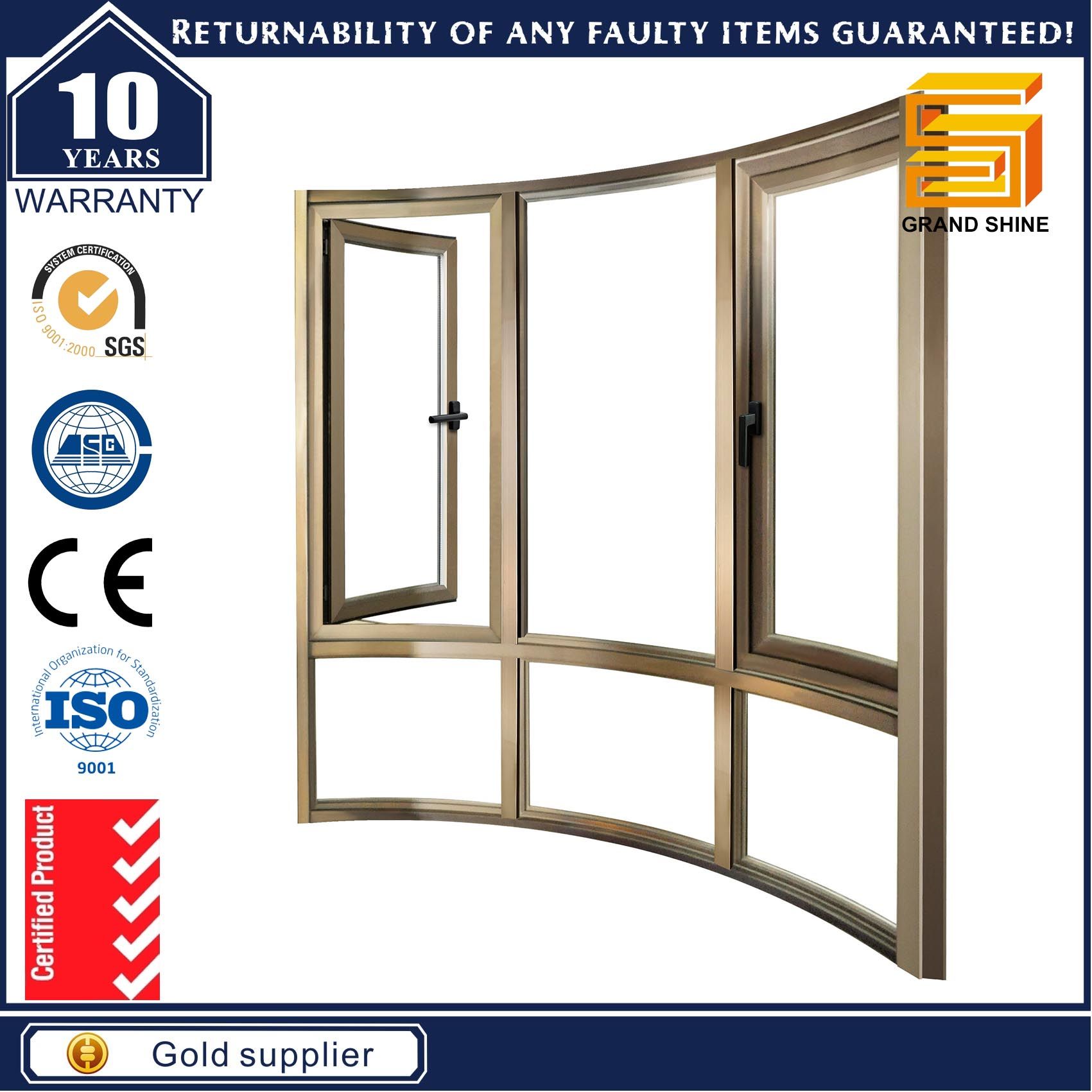 Sound Proof Aluminium Window for House with International Standard