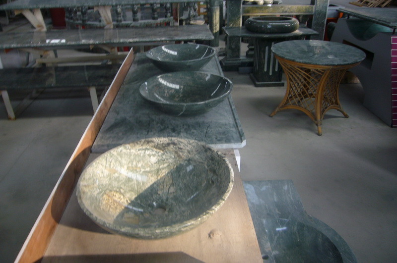 Polished Green Marinace Stone Sink for Vanity Tops