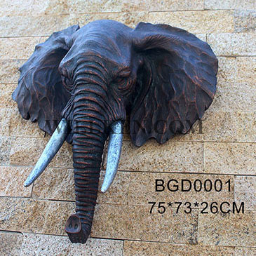 Big Elephant Head Resin Animal Head Wall Decoration