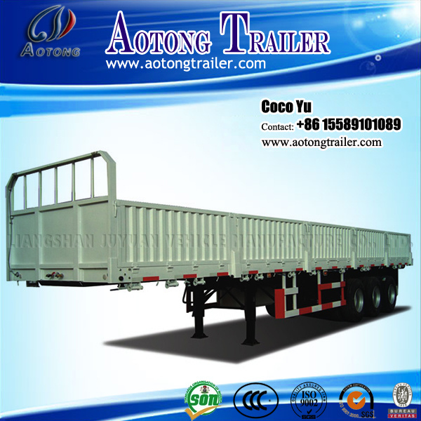 Tri Axles Side Wall Cargo Dropside Semitrailer for India