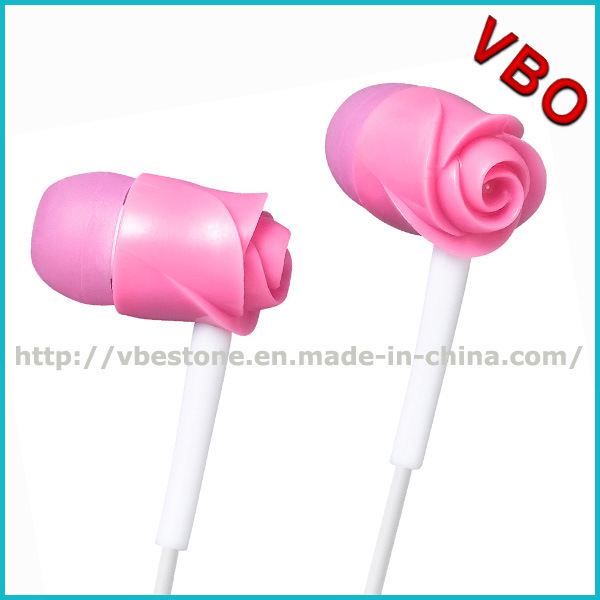Rose Shape Gift Earphone Headset in-Ear Headphone