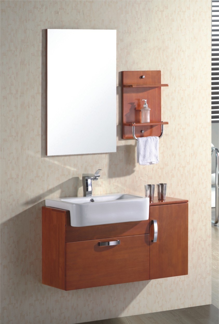 Oak Bathroom Cabinet Wood Vanity Withce Certificate (815)
