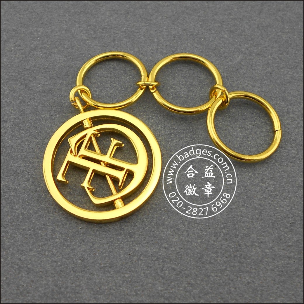 Hollow Gold Printed Key Ring, Key Chain (GZHY-KA-043)