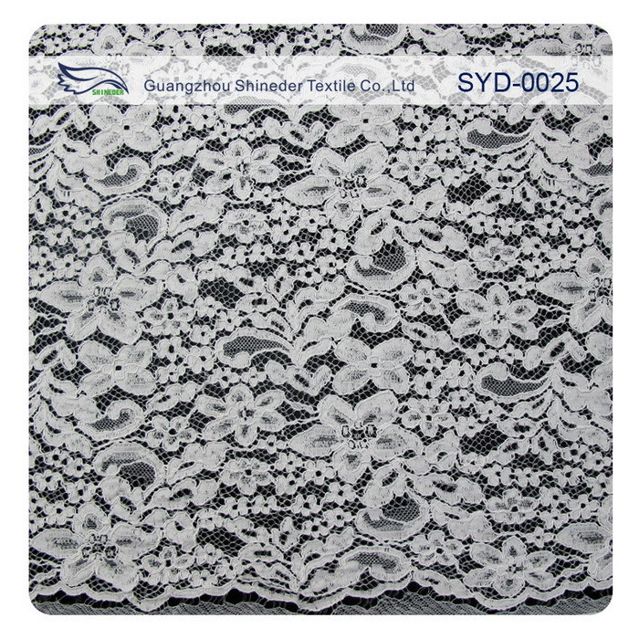 Heavy Cotton Lace Swiss Lace Fabric for Wedding Dress (SYD-0025)