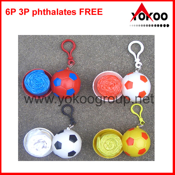 PE Disposable PE Poncho with Football Keychain (YB-2003)