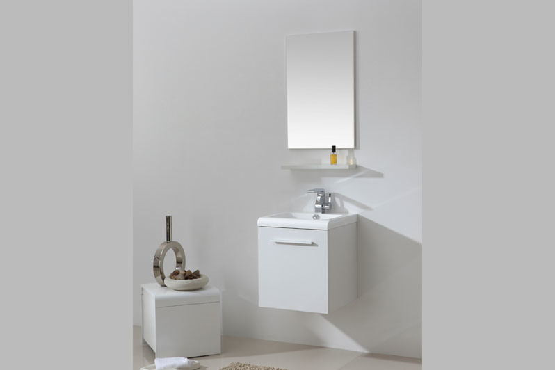 600mm Simple Glossy White Lacquer Bathroom Cabinet