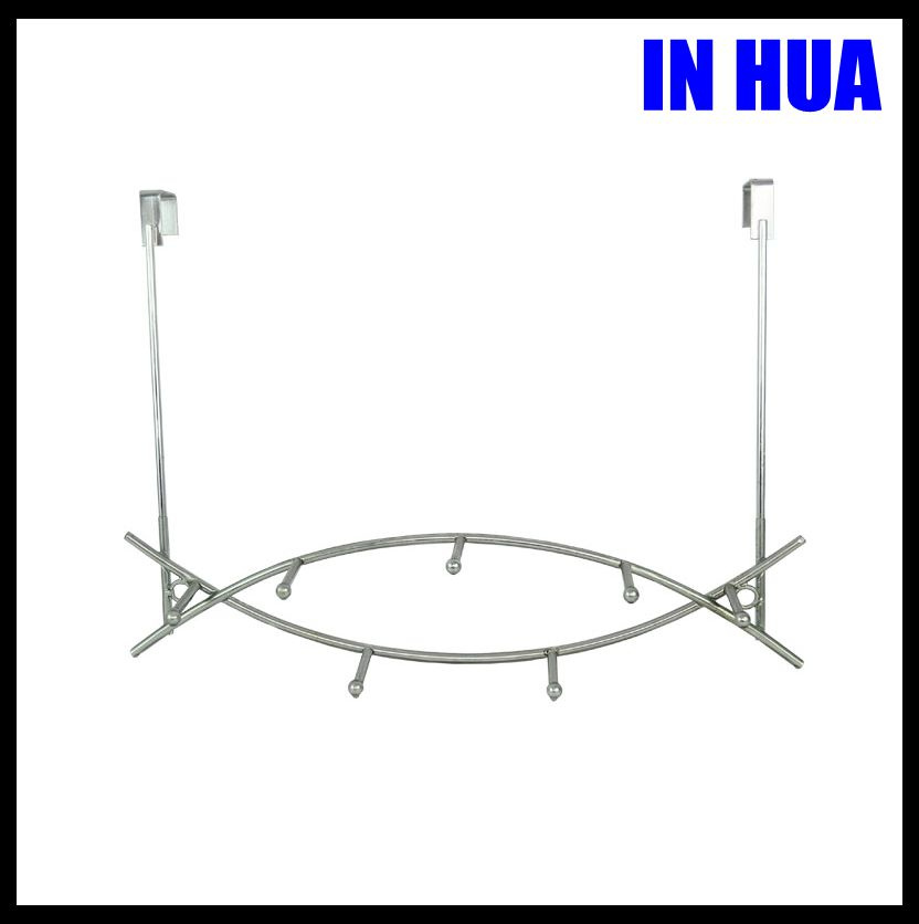Chrome Metal Over The Door Hooks for Clothes Hanger