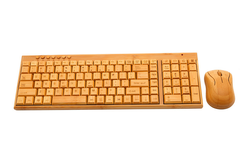 108keys Wireless Bamboo Keyboard & Mouse