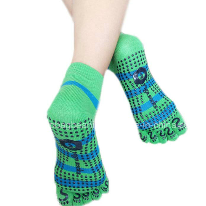 100%Cotton High Quality Sport Five Finger Trampoline Socks