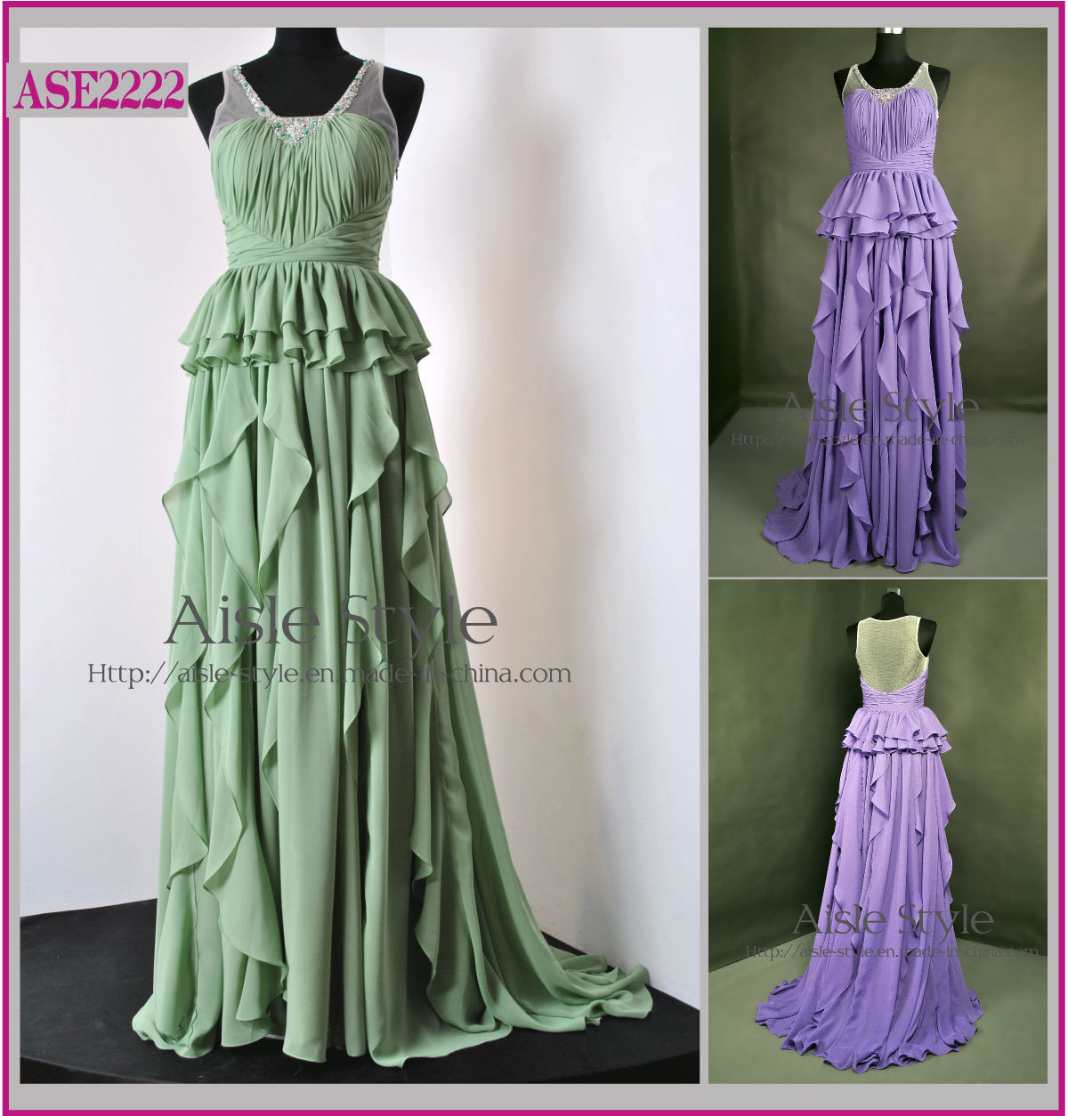 Chiffon Evening Dress, Evening Gown, Party Dress (ASE2222)