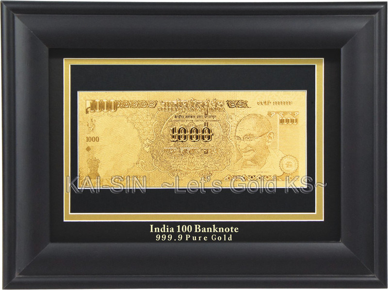 Gold Banknote (one sided) - India 100 (JKD-1GBF-07)
