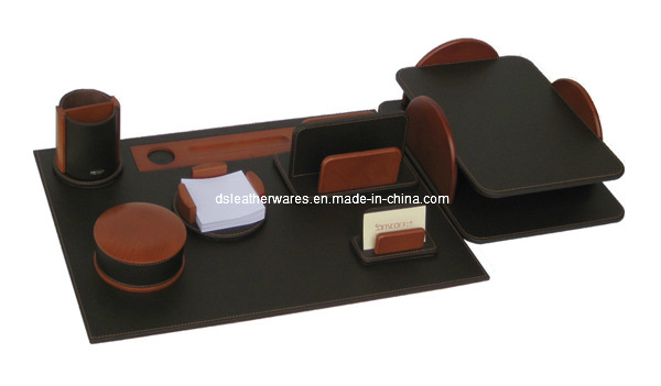 Leather/Wooden Leather Desk Set 7 PCS (TDS-0530)