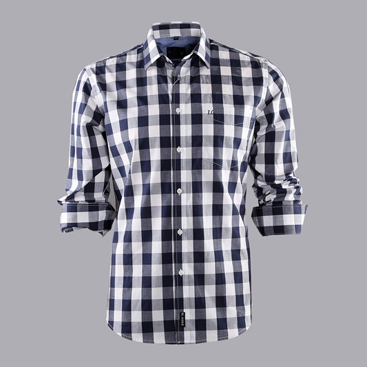 100% Cotton/Check/ Leisure/Men's Long Sleeve Shirt/Men's Shirt
