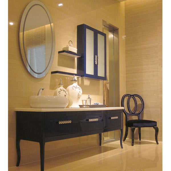 Blue High Gloss Lacquer Luxury Bathroom Cabinets