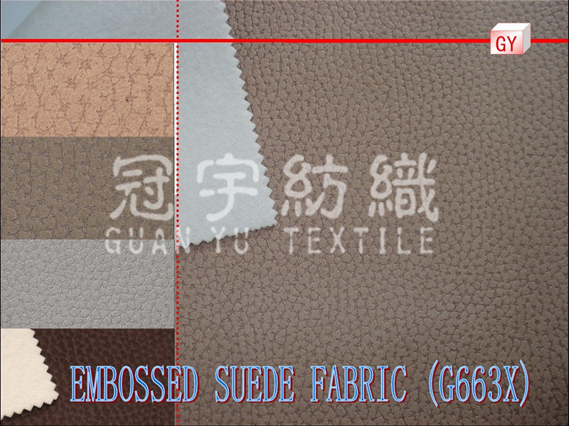 Embossed Suede Compound Leather Fabric for Sofa