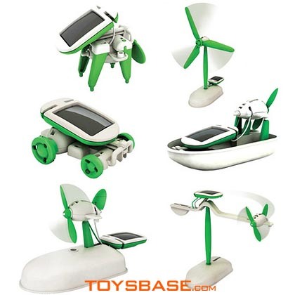 6in 1 Educational Solar Kid,Solar DIY Toys,Solar Car Solar Puppy Solar Windmill,Solar Airboat,Solar Revolving Plane,Solar Plane (ZZH91655)