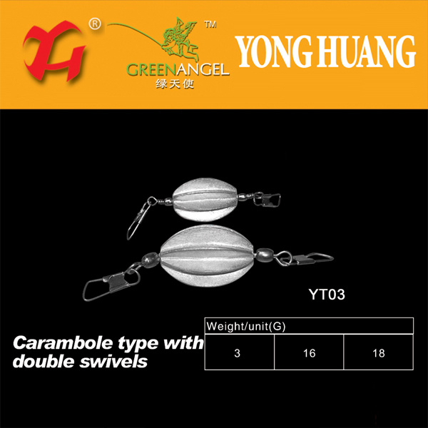 High Quality Fishing Tackle Carambola Type Lead Sink
