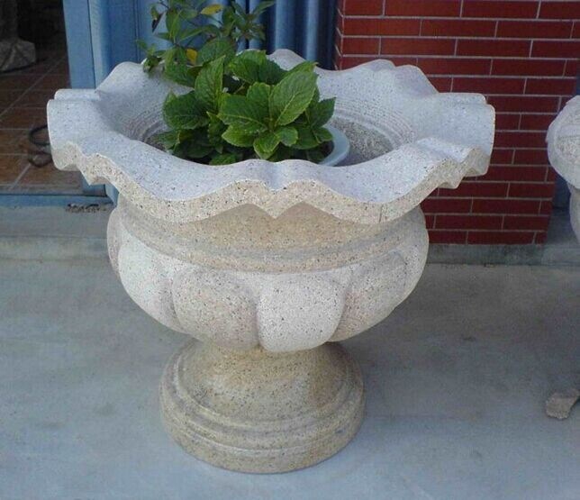Chinese Grey Granite Garden Flower Pot