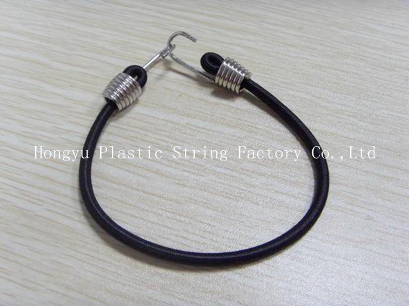 Factory Round Elastic Luggage Rope with 2 Metal Hooks