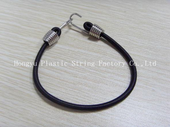 Factory Round Elastic Luggage Rope with 2 Metal Hooks