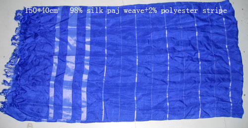 The Silk Paj Weaving With Polyester  Stripe