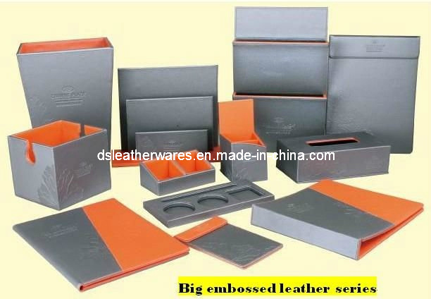 Big Embossed Leather Hotel Using Stationery Items (TDS-0528)