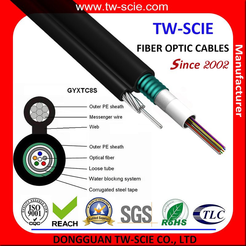Internet 144 Core Corning Fiber Optical Cable Gyxtc8s