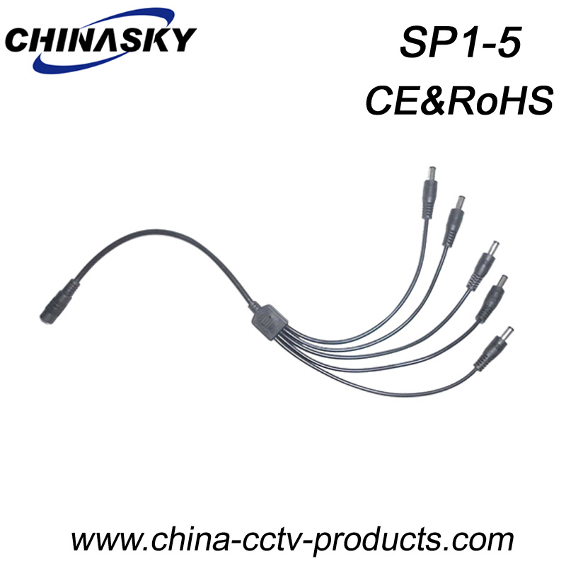 5-Way DC Power Distribution Cord for CCTV Video Cameras (SP1-5)
