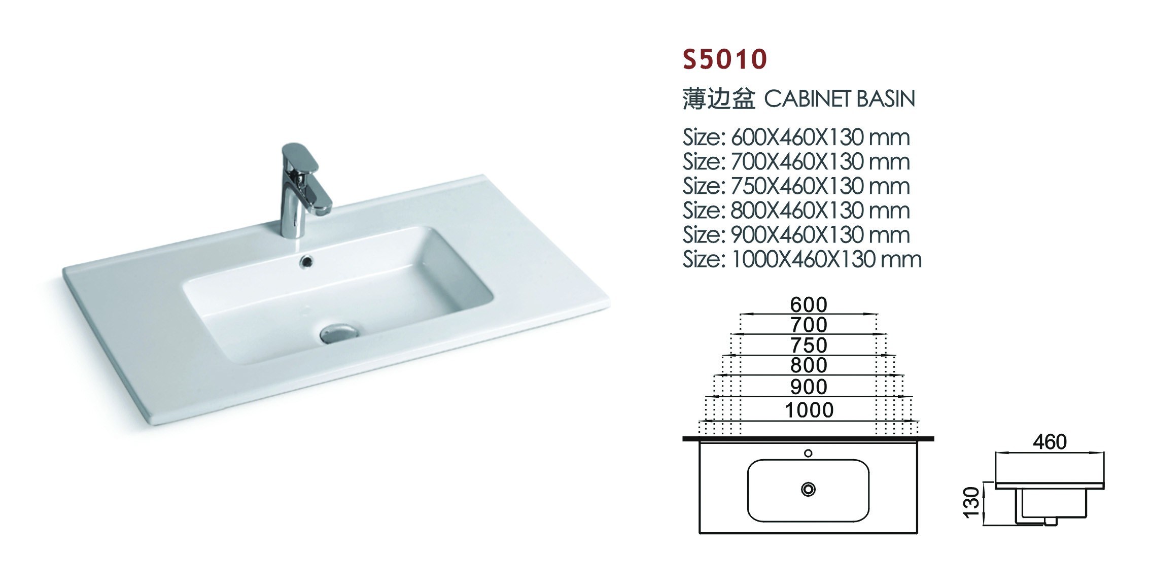 Artistic White Ceramic Sanitary Ware Kitchen Sink (S5010)