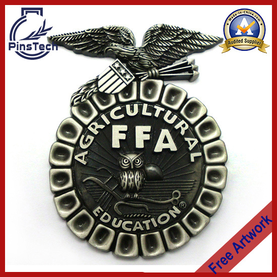 Custom Die Cast Badge with 3D Embossed Design