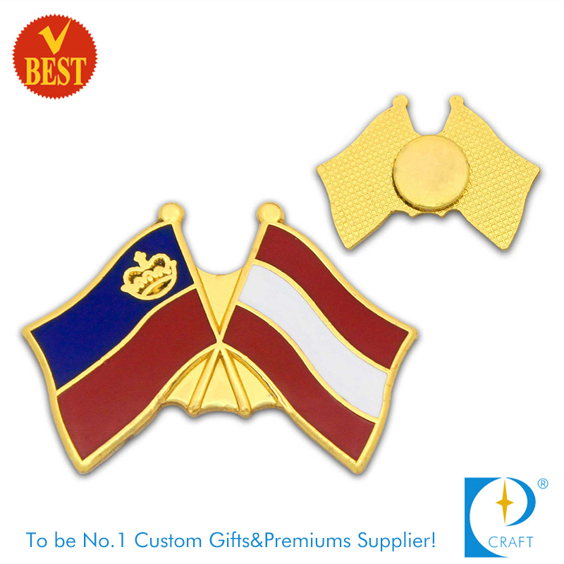 Custom Soft Enamel Color Golden Badge