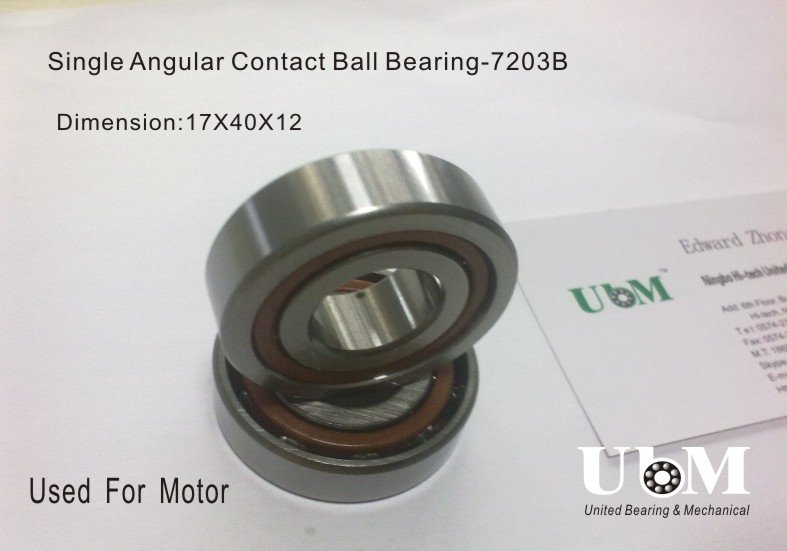 7203-B, Single Angular Contact Ball Bearing, Angular Contact Ball Bearing